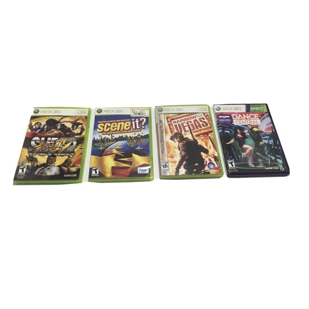 Xbox 360 4 Game Lot- Scene it? Street Fighter 4, RainbowSix Vegas, Dance Central